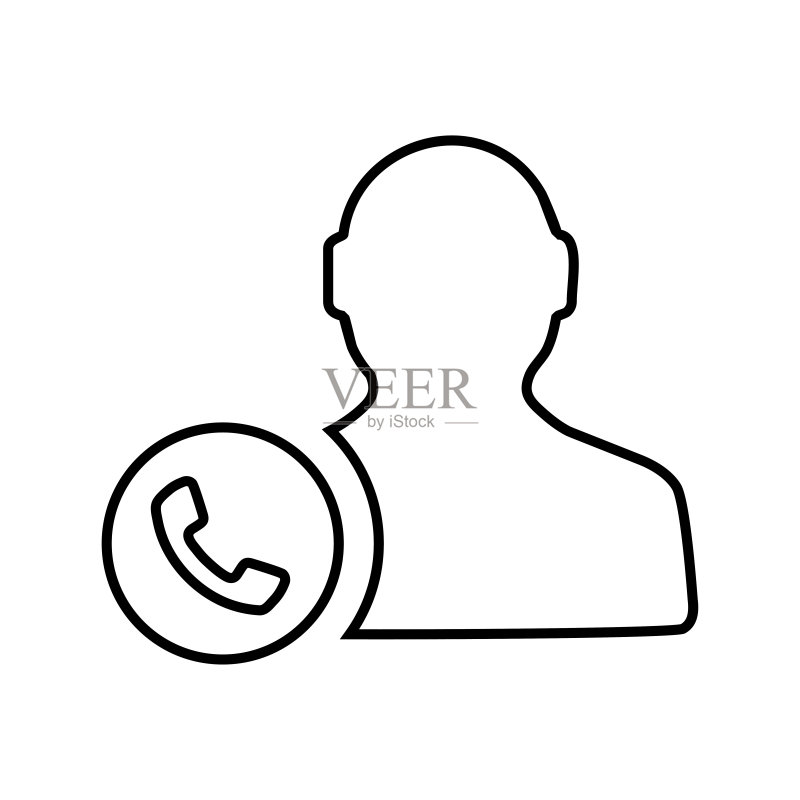 操作员呼叫拨号联络线图标轮廓矢量图图标素材
