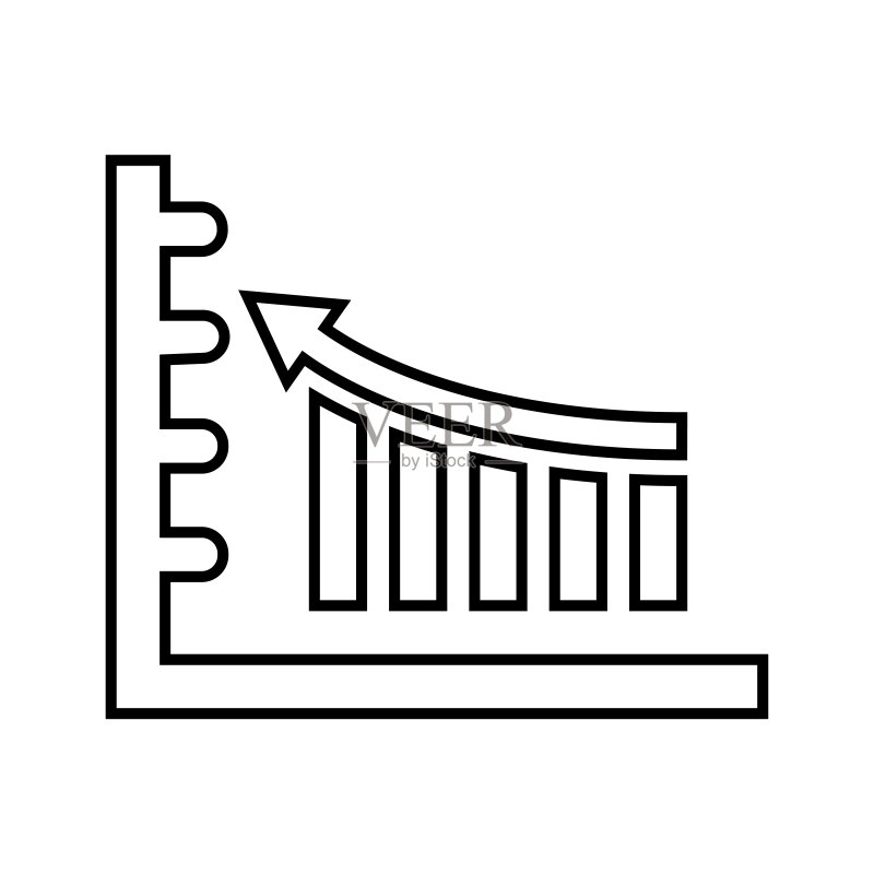 图表、统计、图形轮廓图标:线条艺术矢量图标素材