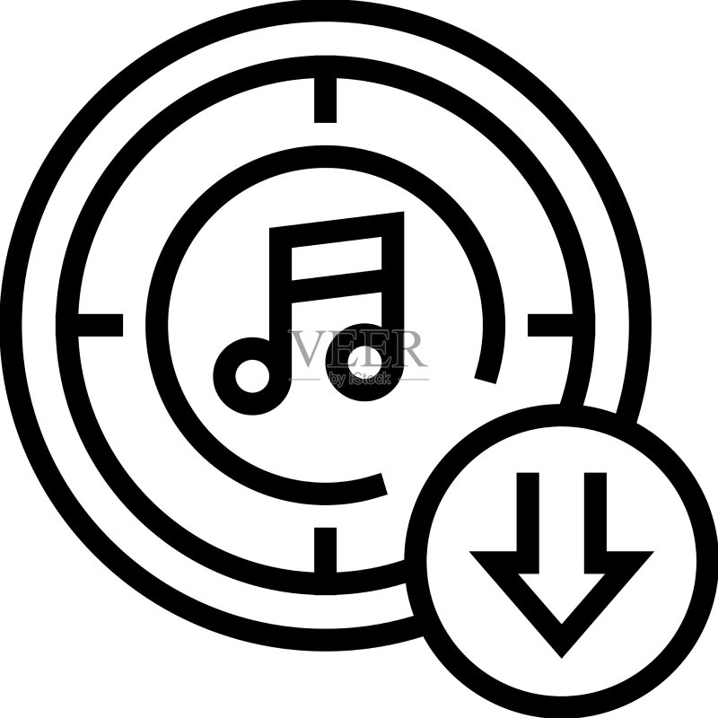 下载音乐线性图标图标素材
