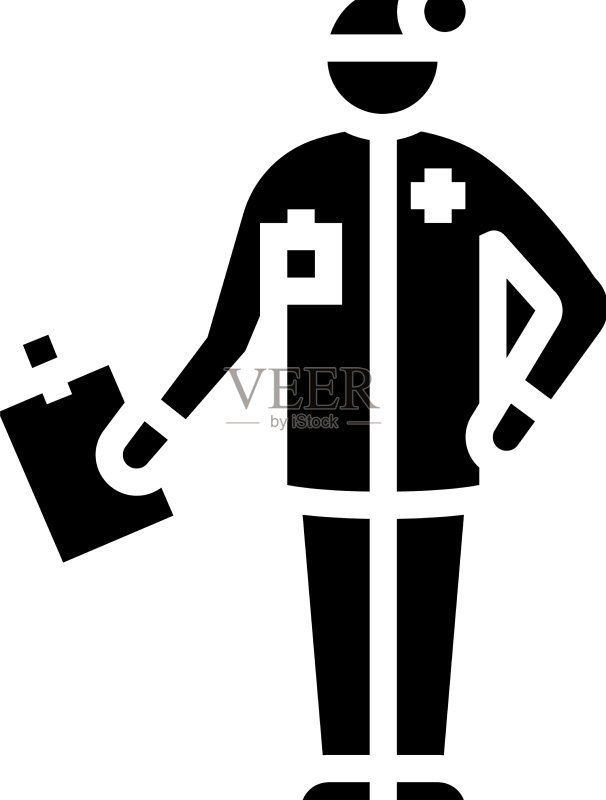 打扮成医生标志的男孩图标素材