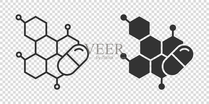 扁平风格维生素药丸图标图标素材