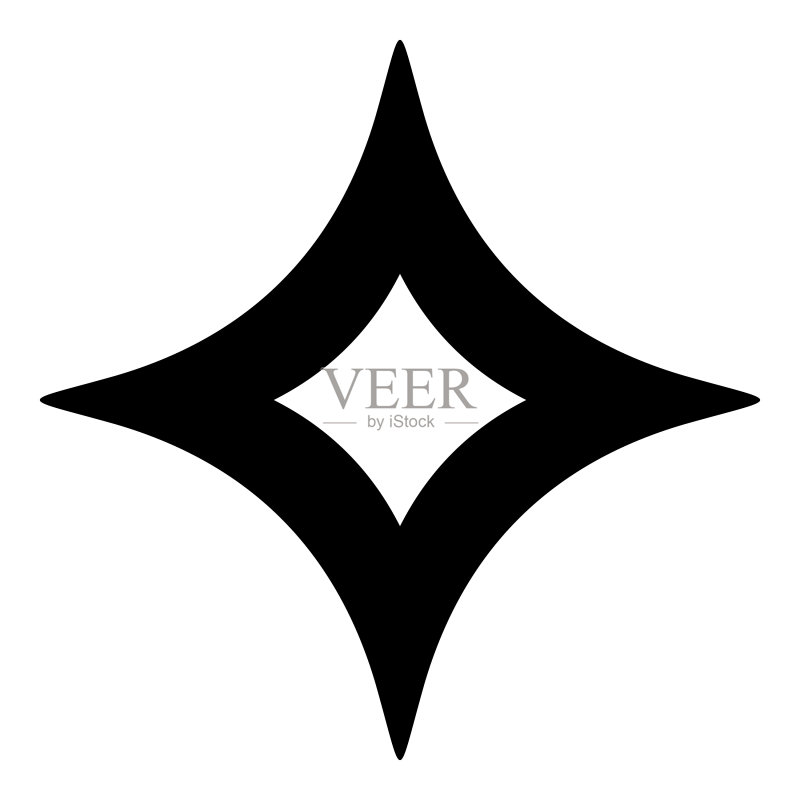 白色背景上的闪亮五角星图标图标素材
