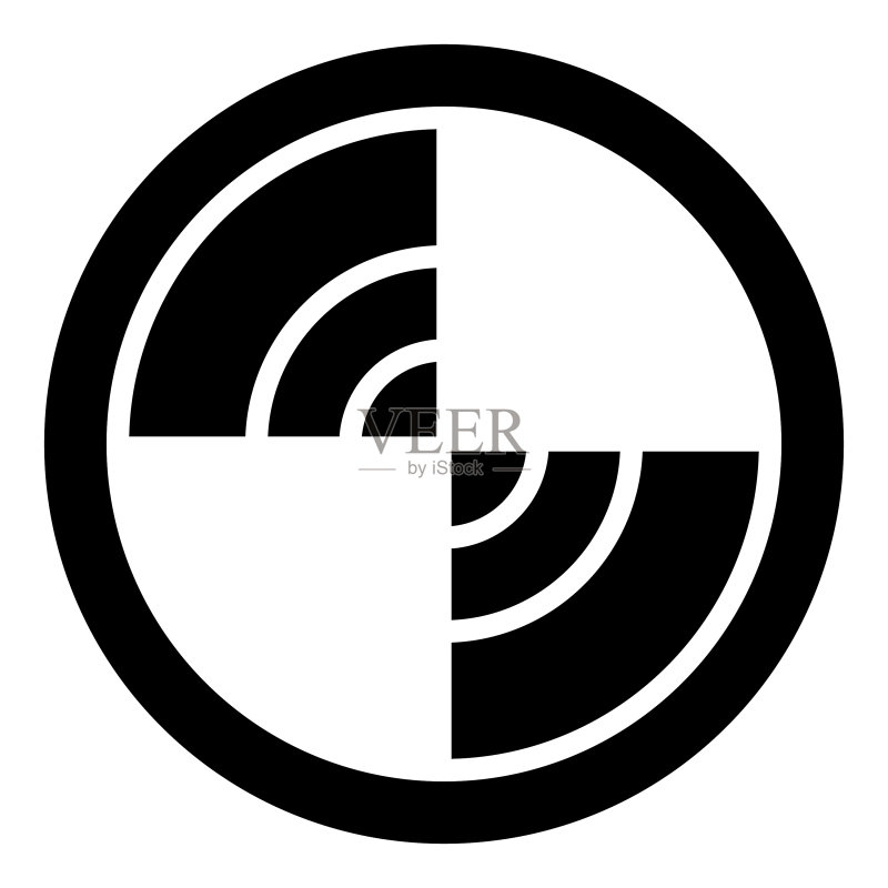 十字线抽象圆盘字形扁平图标图标素材