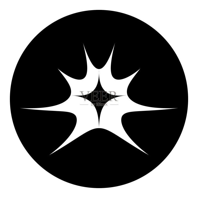 白色背景上的扁平星爆图标图标素材