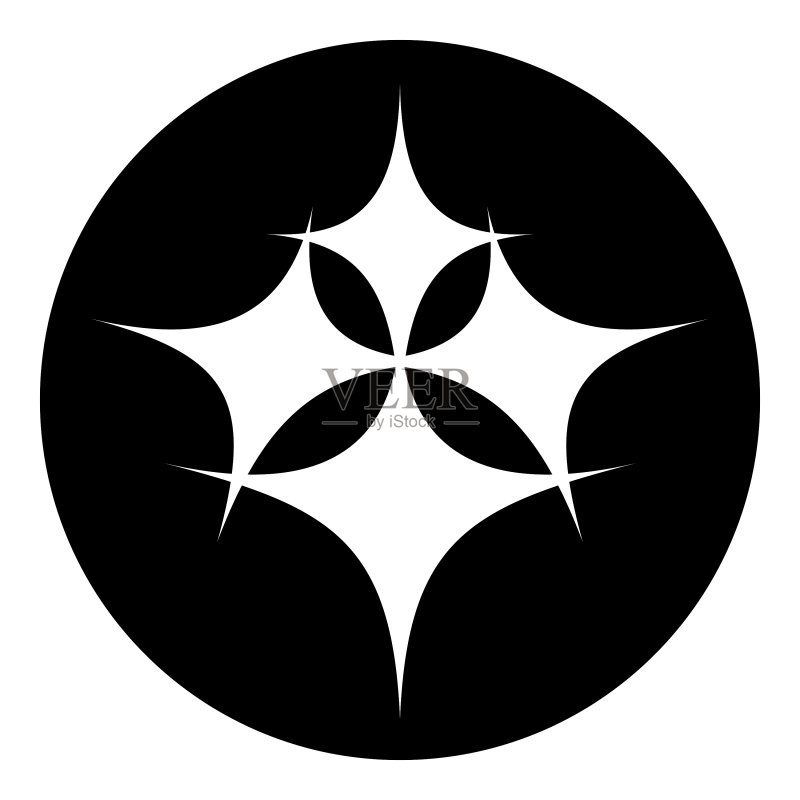 白色背景上的扁平星爆图标图标素材
