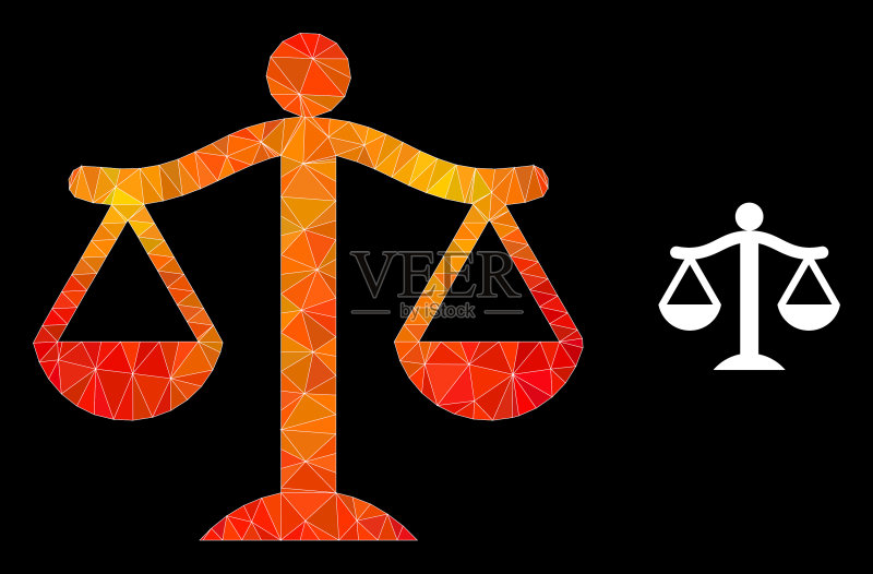 三角形填充的带火焰的法官图标图标素材