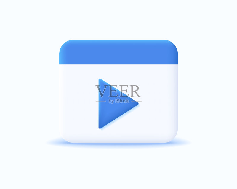 逼真视频图标概念3D图图标素材