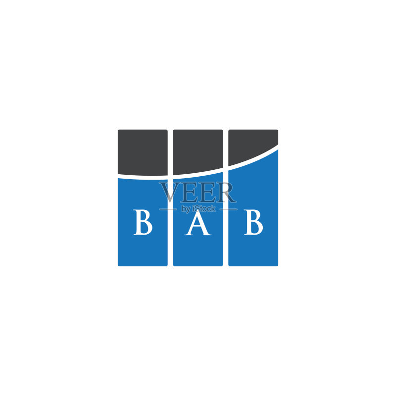 黑色背景上的bab字母logo设计图标素材