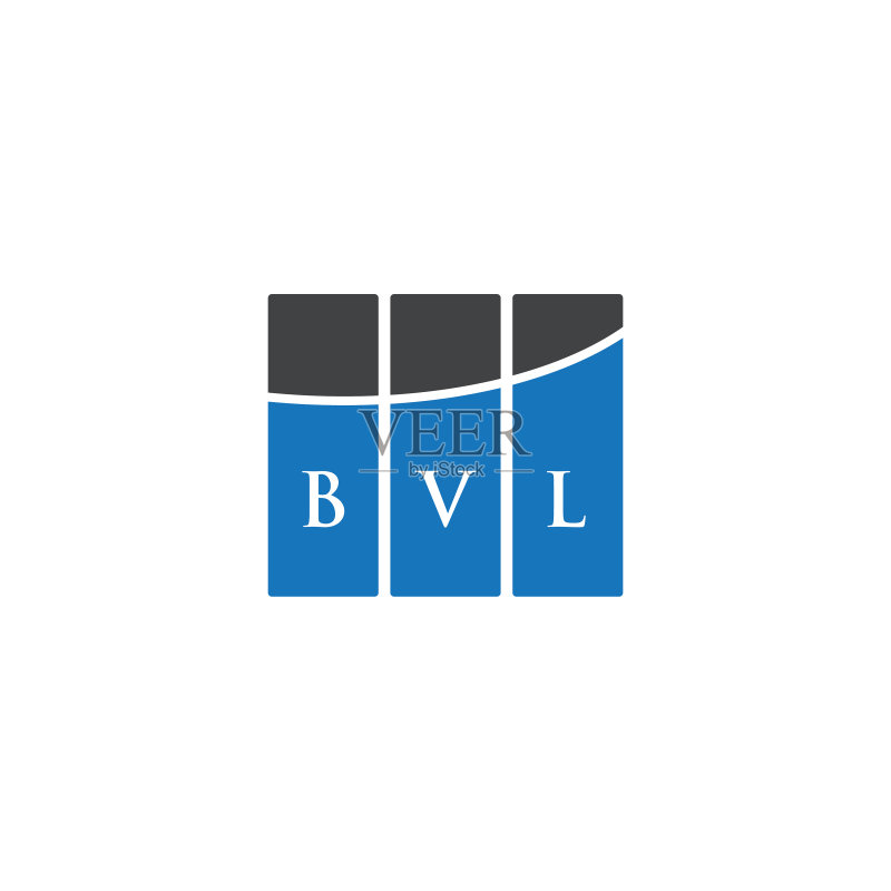 黑色背景上的BVL字母标志设计图标素材