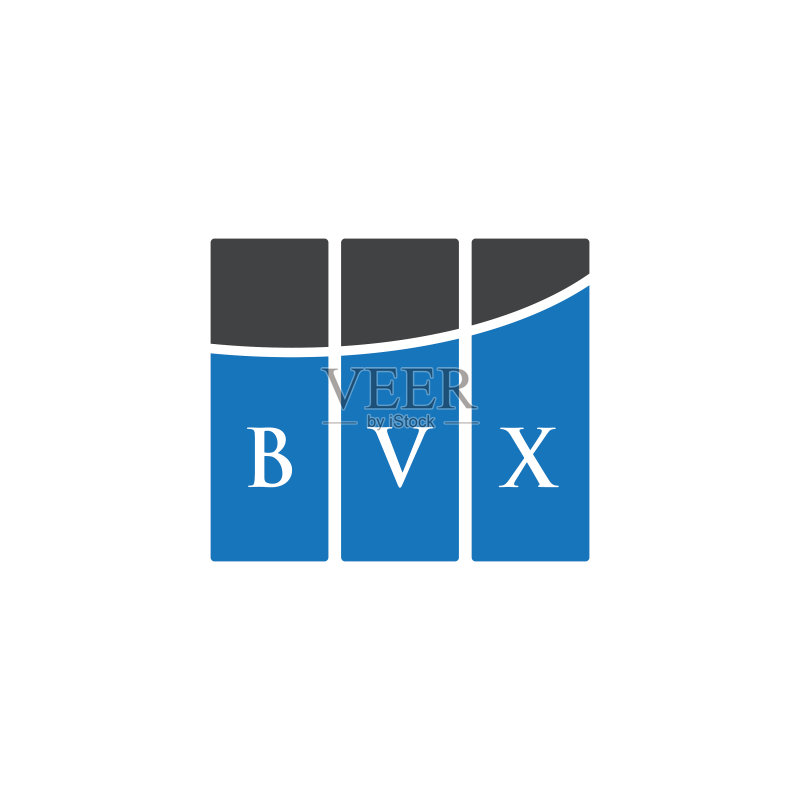 黑色背景上的BVX字母标志设计图标素材