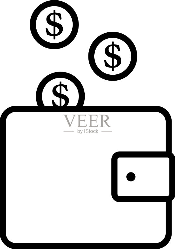 金币落入钱包图标图标素材