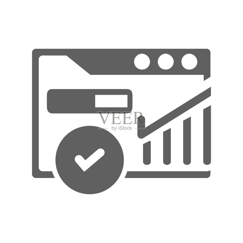 页面排名检查器图标。字形样式矢量EPS。图标素材
