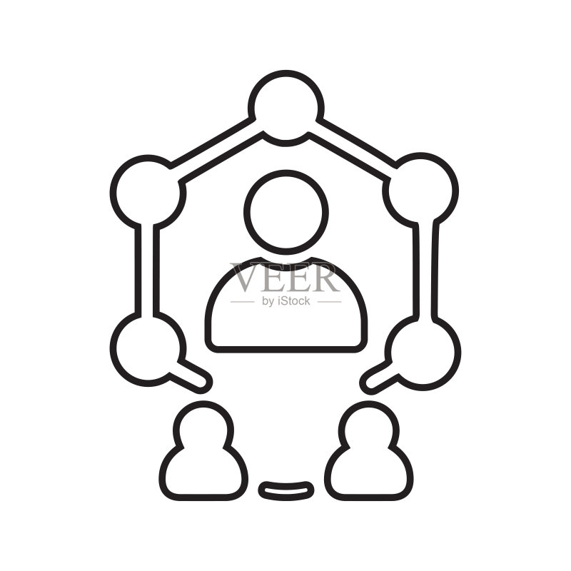 社区网络线性图标矢量轮廓图标素材