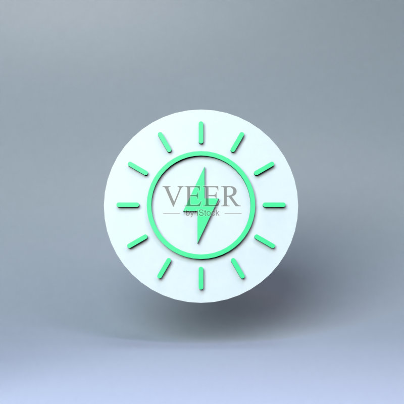 生态图标。生态保护概念。3D渲染插图。图标素材