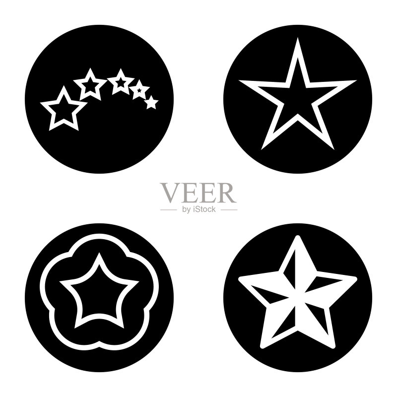 Stars1sg平面图标被隔离在白色上图标素材