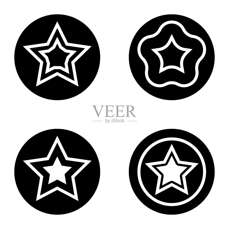 Stars1sg平面图标被隔离在白色上图标素材