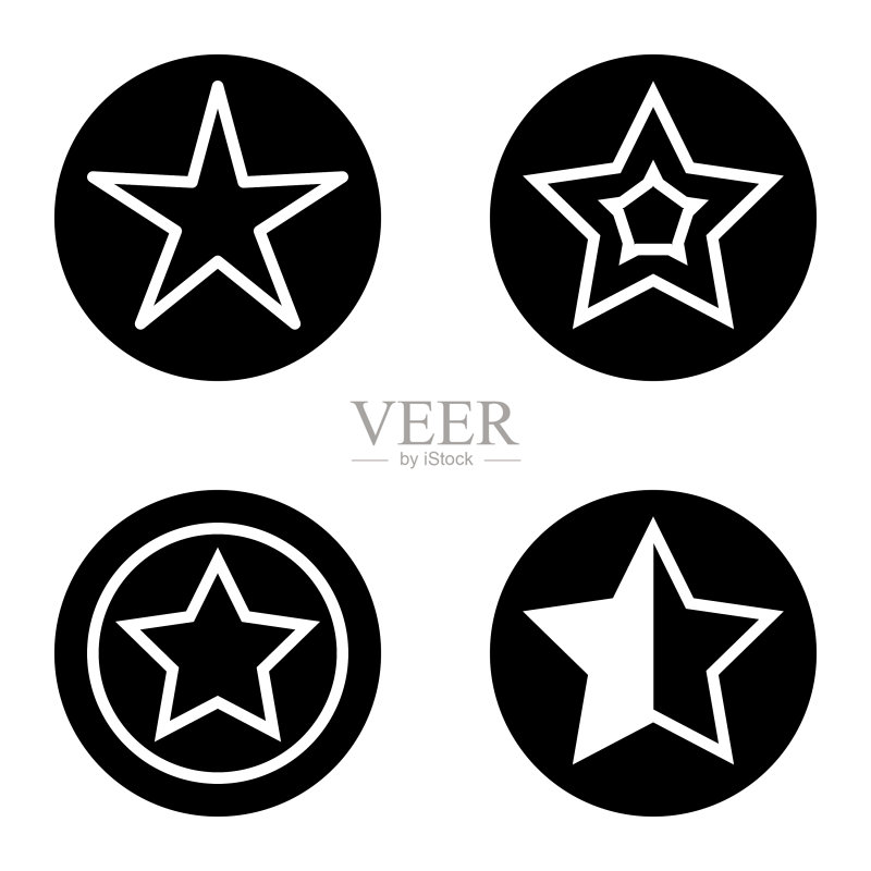 Stars1sg平面图标被隔离在白色上图标素材