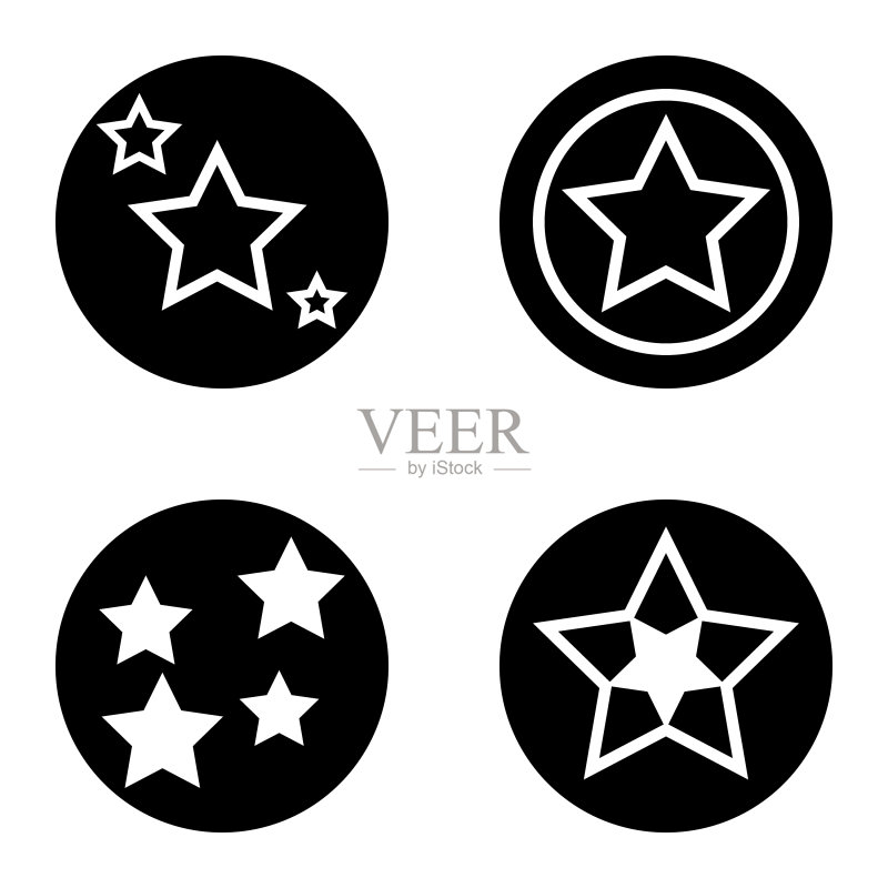 Stars1sg平面图标被隔离在白色上图标素材