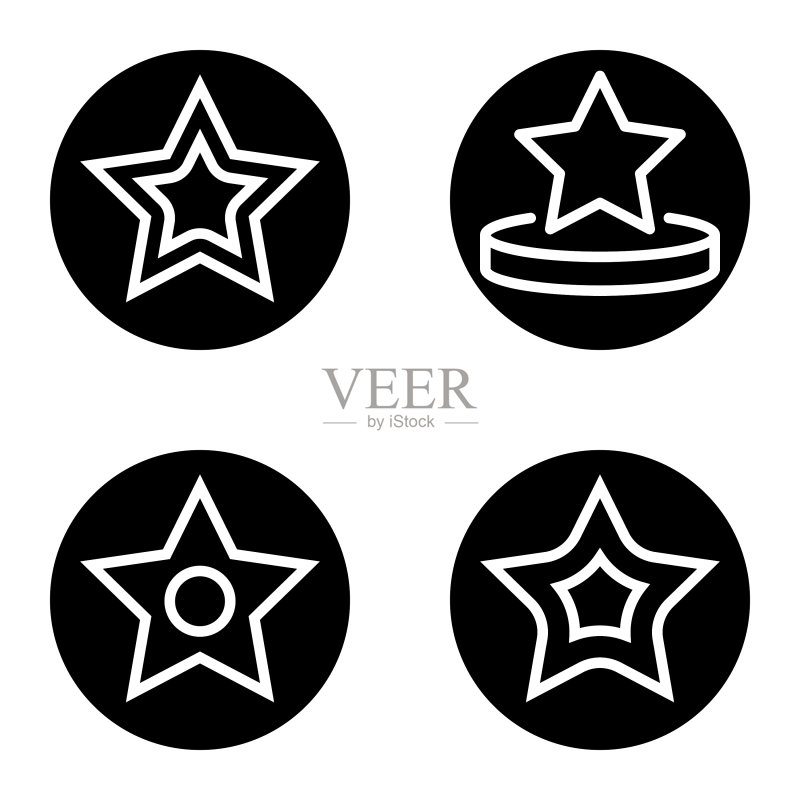 Stars1sg平面图标被隔离在白色上图标素材