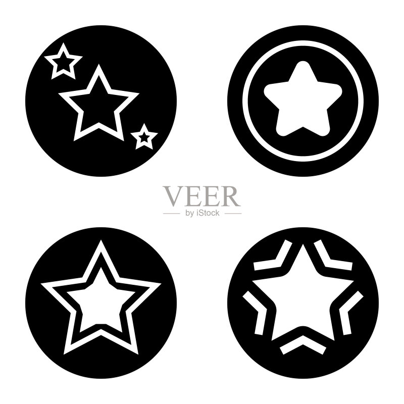 Stars1sg平面图标被隔离在白色上图标素材