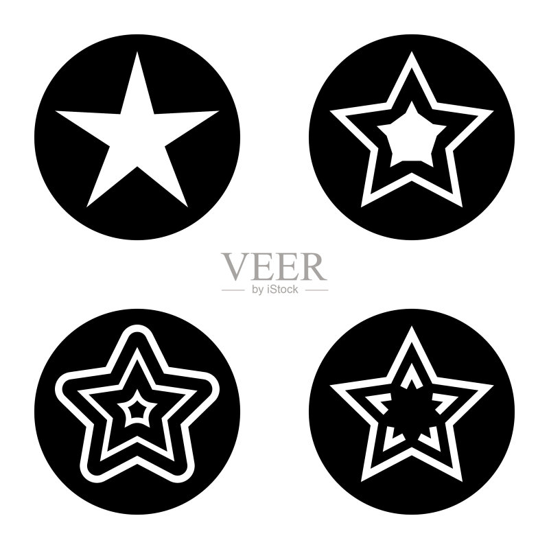 Stars1sg平面图标被隔离在白色上图标素材