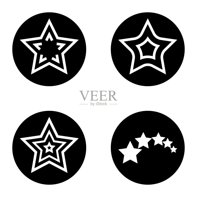 Stars1sg平面图标被隔离在白色上图标素材
