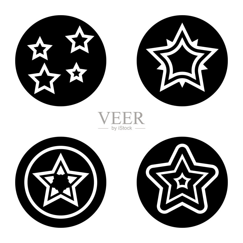 Stars1sg平面图标被隔离在白色上图标素材