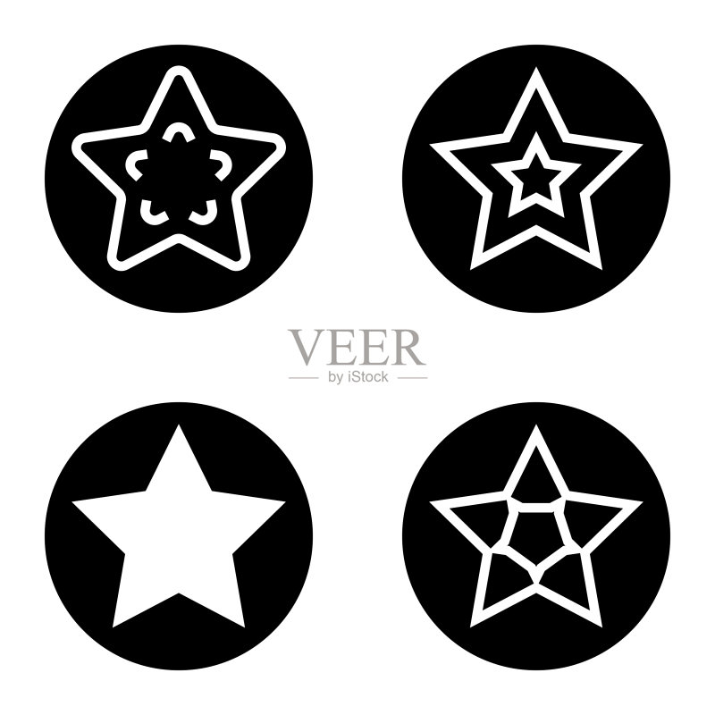 Stars1sg平面图标被隔离在白色上图标素材