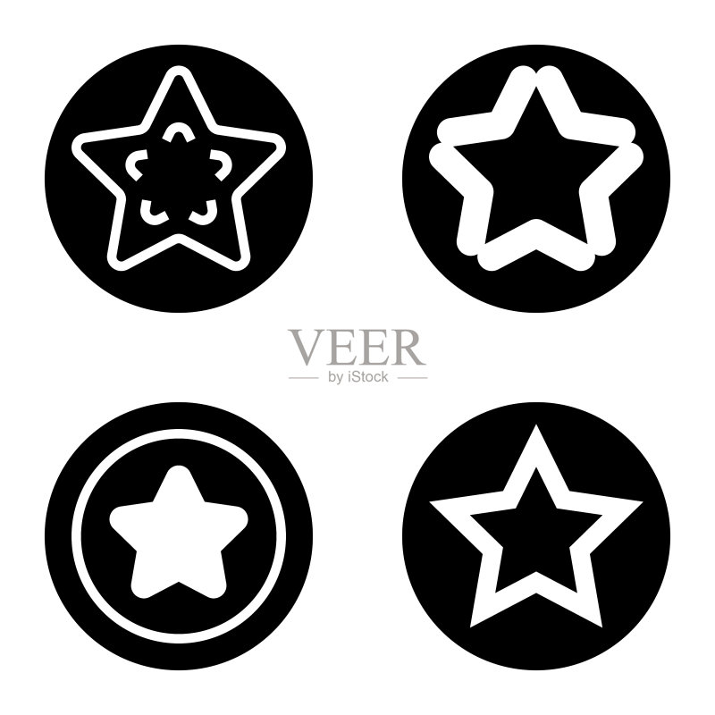 Stars1sg平面图标被隔离在白色上图标素材