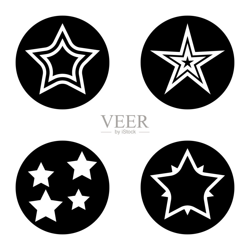 Stars1sg平面图标被隔离在白色上图标素材