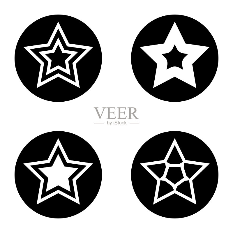 Stars1sg平面图标被隔离在白色上图标素材