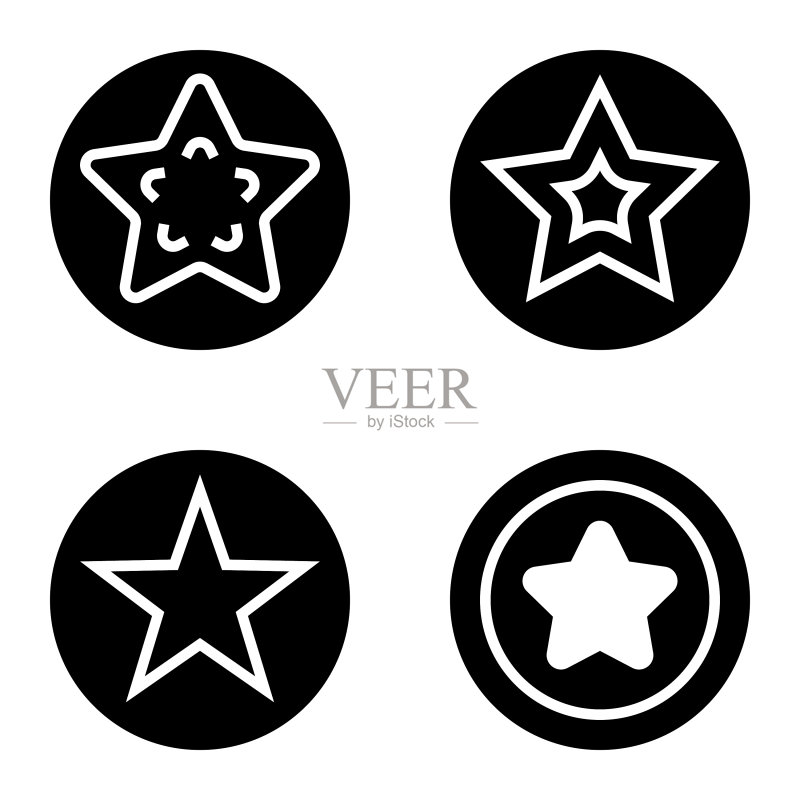 Stars1sg平面图标被隔离在白色上图标素材