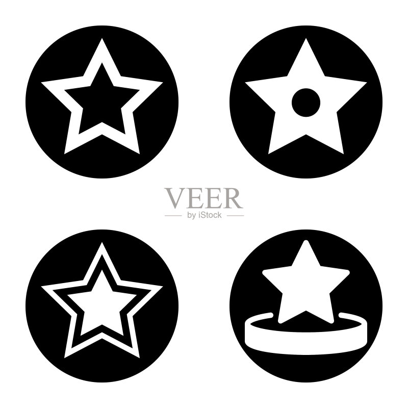 Stars1sg平面图标被隔离在白色上图标素材