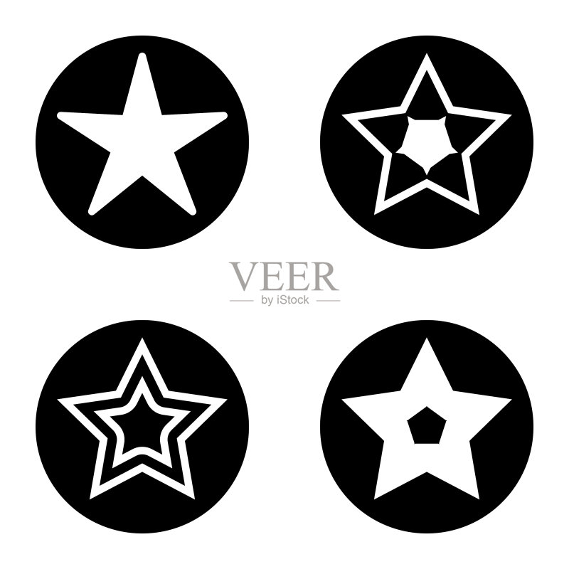 Stars1sg平面图标被隔离在白色上图标素材