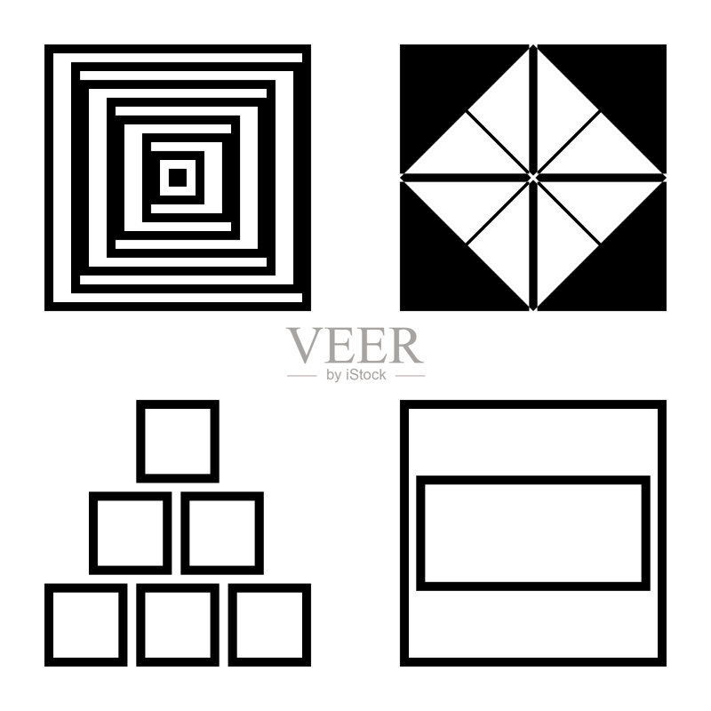 Square2平面图标被隔离在白色背景上图标素材