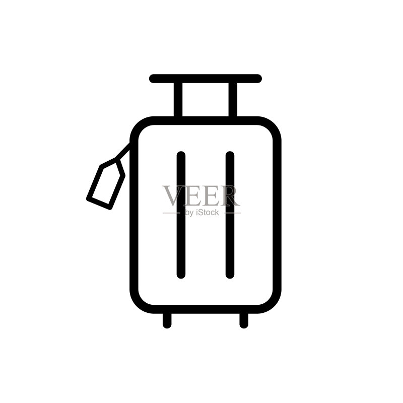 带标签的行李箱图标矢量素材图标素材