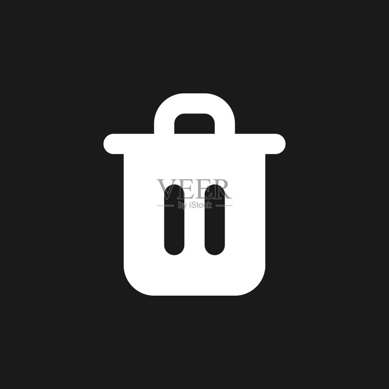 垃圾桶深色模式Glyph UI图标图标素材