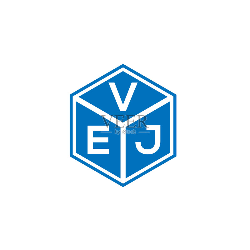 黑色背景上的VEJ字母LOGO设计图标素材