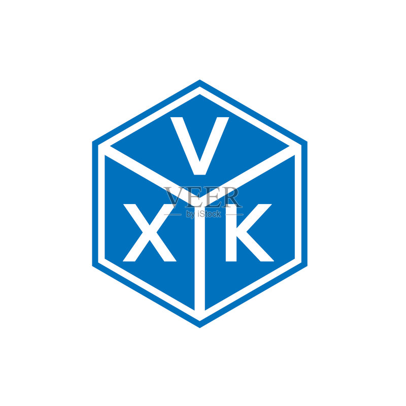 黑色背景上的VXK字母标志设计图标素材