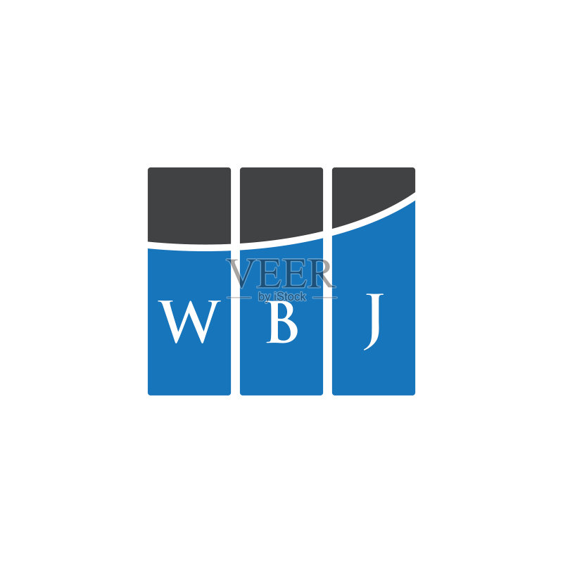 白色背景上的WBJ字母标志设计图标素材