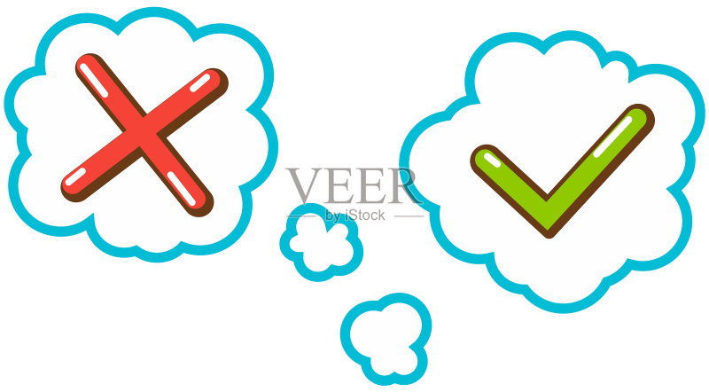 表示同意与不同意的标志,红色十字图标素材