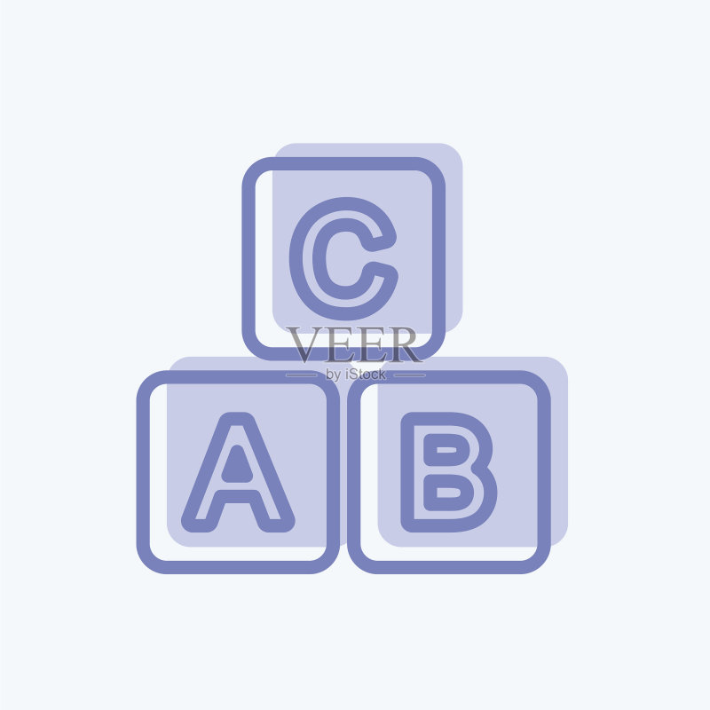 玩具积木双色符号图标图标素材