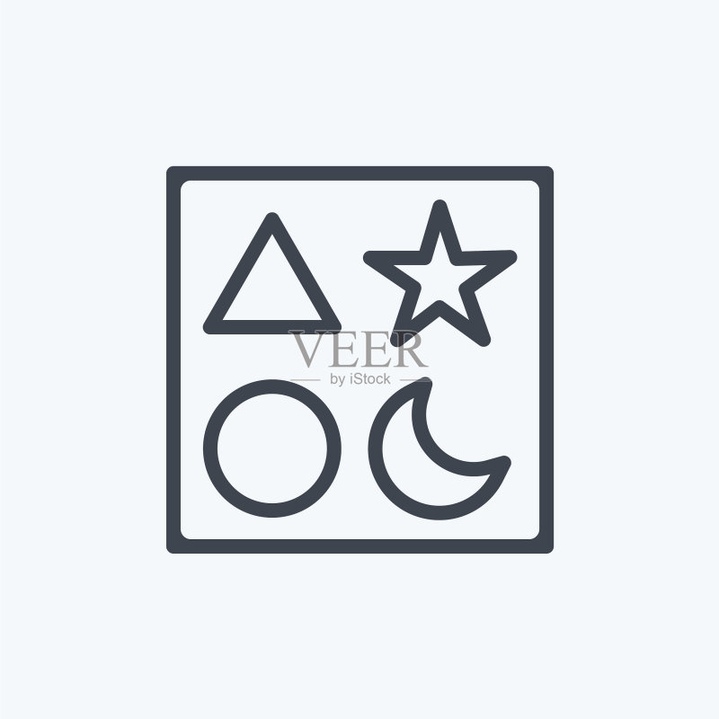 积木2图标,玩具类线性风格符号图标素材