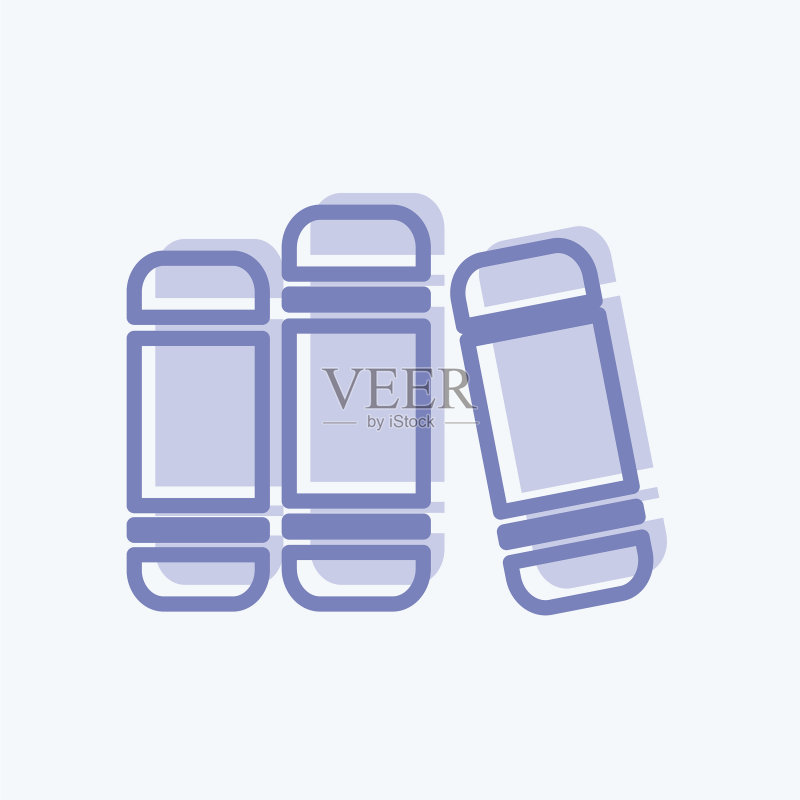 适用于移动App的双图标书籍符号图标素材