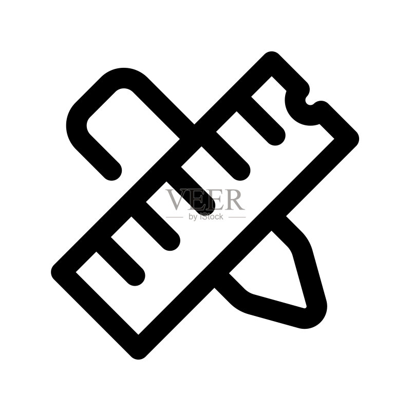 尺子图标的矢量图形插画图标素材