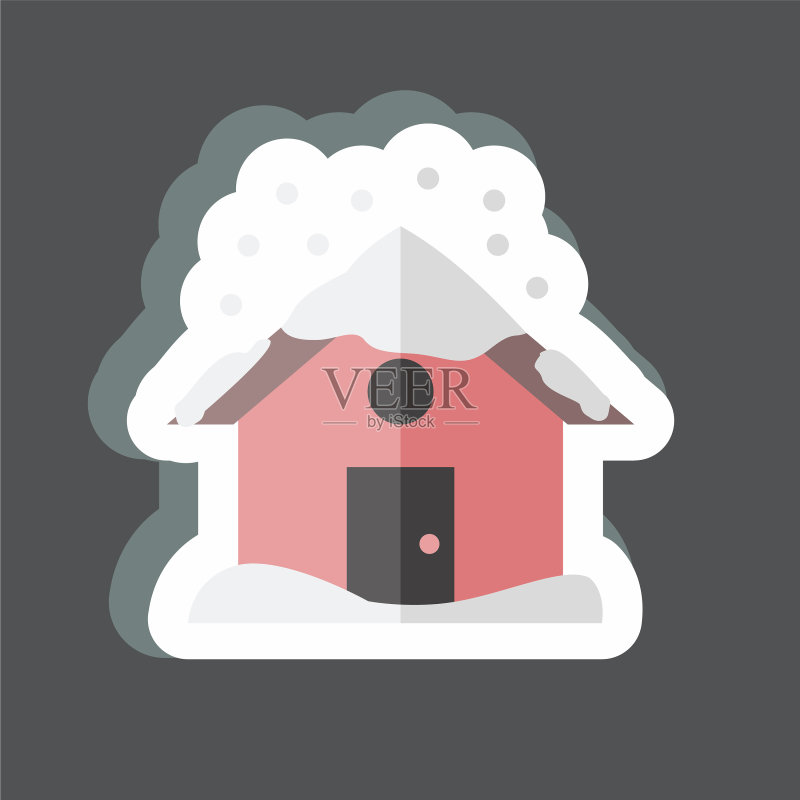 灾害专用大雪符号贴纸图标素材