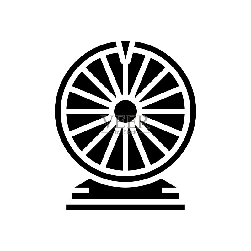 幸运转盘游戏标志矢量图图标素材