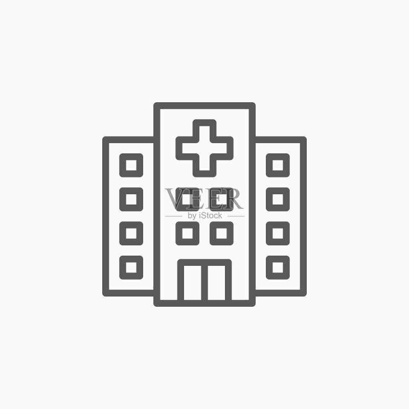 医院图标,医疗保健矢量,健康插图图标素材