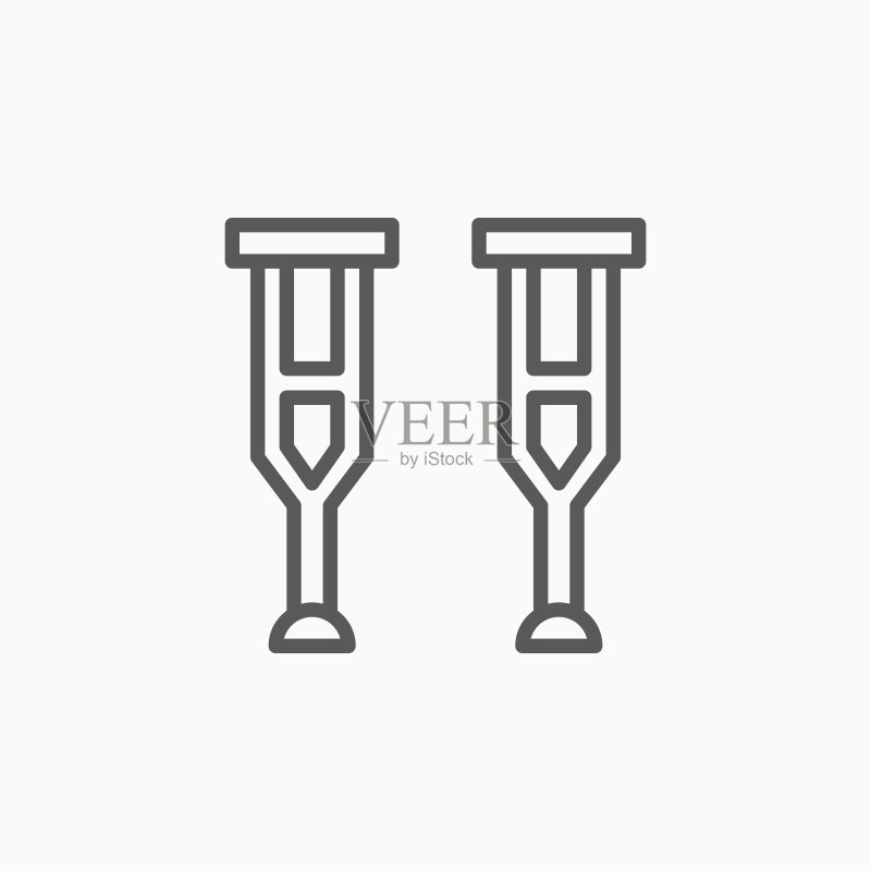 拐杖图标,拐杖矢量,手杖插图图标素材