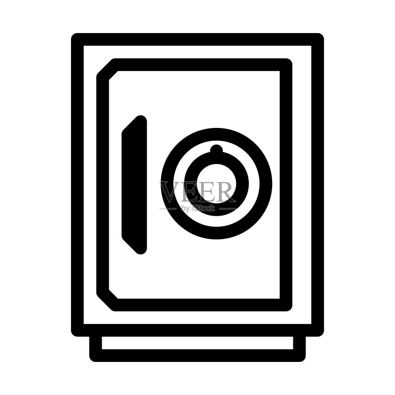 安全储钱罐线性图标矢量图图标素材